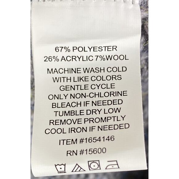 NWT Briggs Women's Ombre V-Neck Drop-Shoulder Sweater Gray, Black XXL - Picture 5 of 5